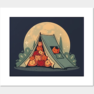 Cat Camping - Outdoor Kittens Posters and Art
